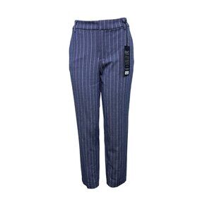 Liverpool Womens Knit Trouser Navy Blue Pinstripe Slim Fit Pants Sz 12/31 - New
